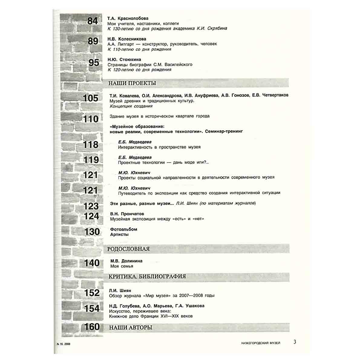 Журнал "Нижегородский музей" № 16/2008
